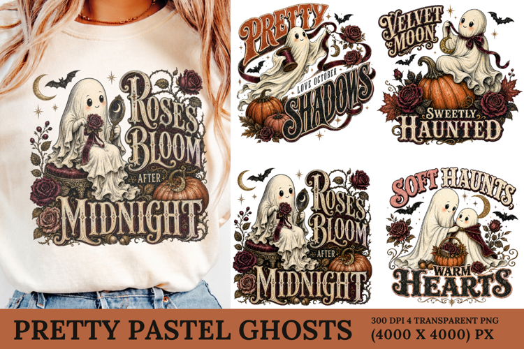 Pretty Pastel Ghosts PNG