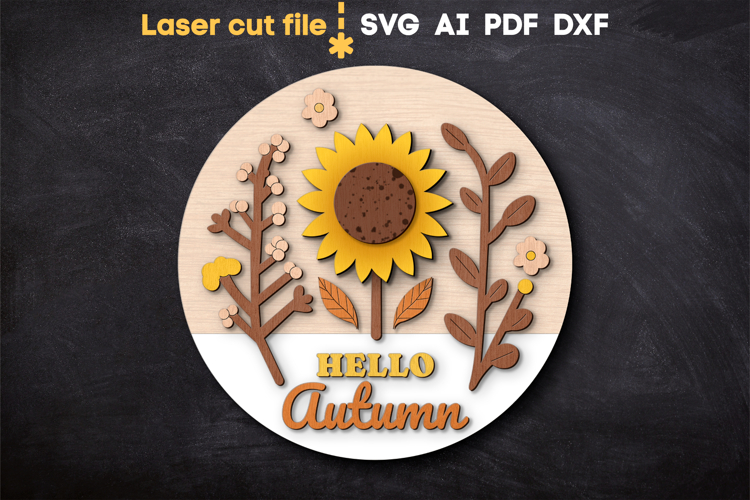 Hello Autumn SVG laser cut files for Glowforge