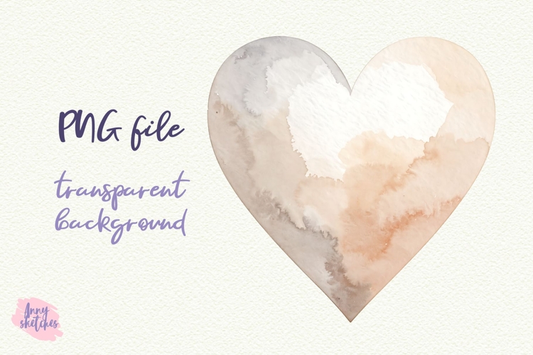 Neutral Heart Clipart PNG Sublimation Baking Clipart