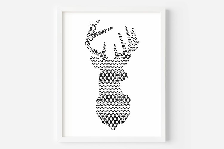 Geometric Deer Wall Art, Deer Wall Art, Deer Head Wall Art
