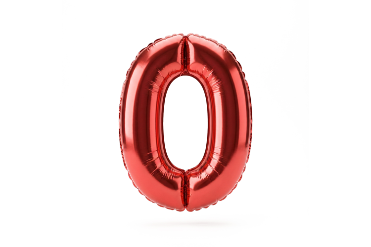 Red Metallic Number 0 Foil Balloon Party Decoration