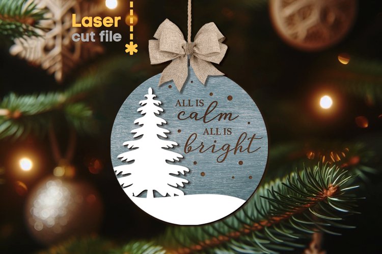 Christmas Ornament SVG laser cut file for Glowforge