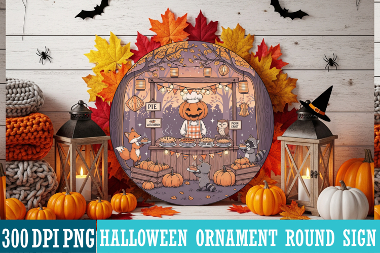 Halloween Round Sign Design PNG Perfect for Spooky Season