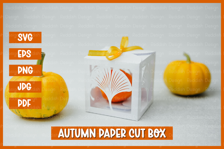 Autumn Box Template SVG I Gift Box I Packaging Template SVG