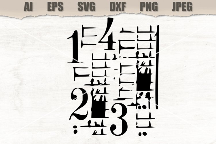 Stencil Numbers SVG