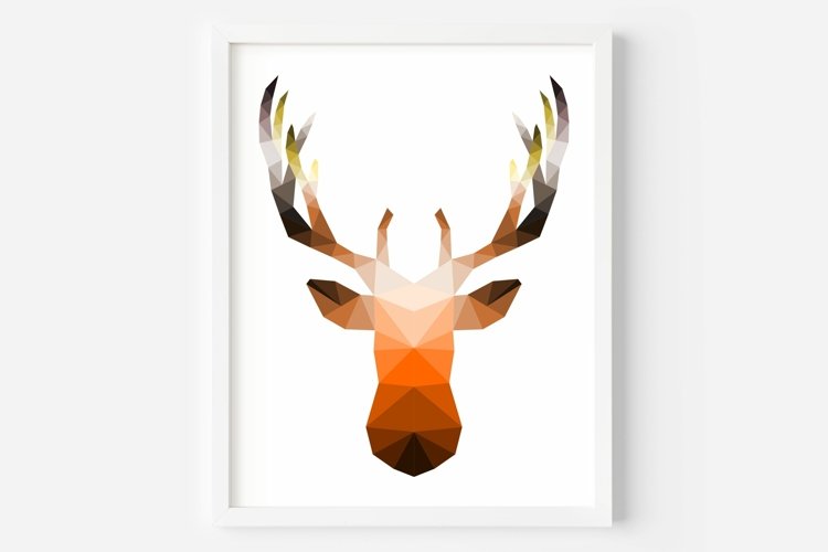 Geometric Deer Wall Art, Deer Head Wall Art, Deer Wall Art