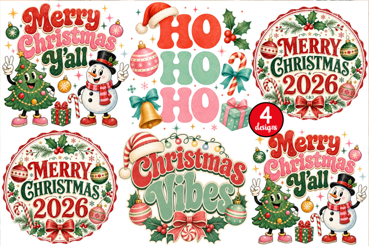 Retro Christmas Sublimation