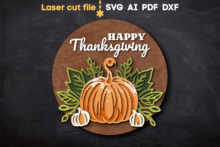 Happy Thanksgiving SVG laser cut files for Glowforge