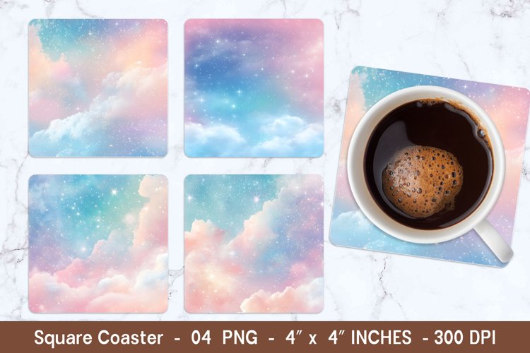 Pastel Sky Square Coasters | Square Coaster Png