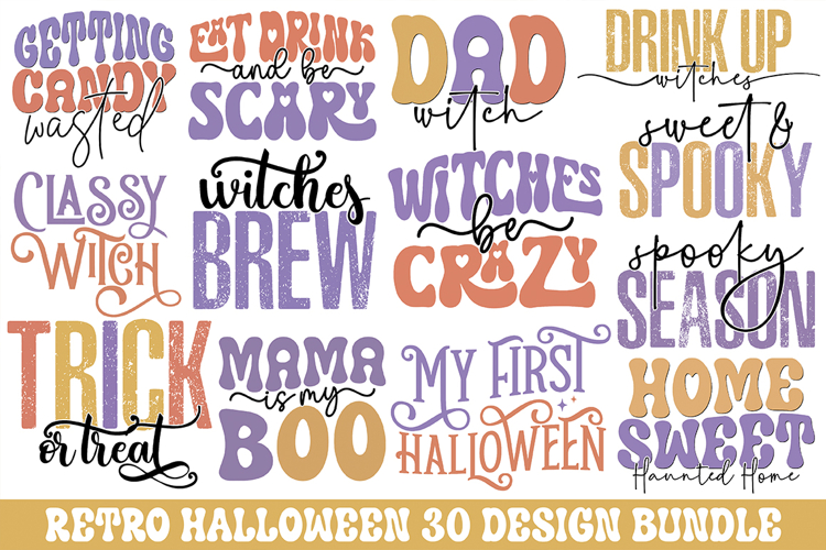 Halloween Svg Bundle - Retro Halloween Design Bundle