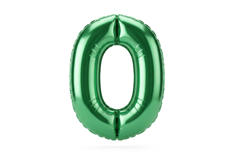 Green Metallic Number 0 Foil Balloon Party Decoration