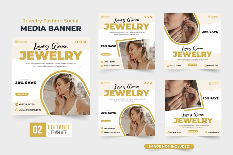 Jewelry sale promotional template vector example image 1