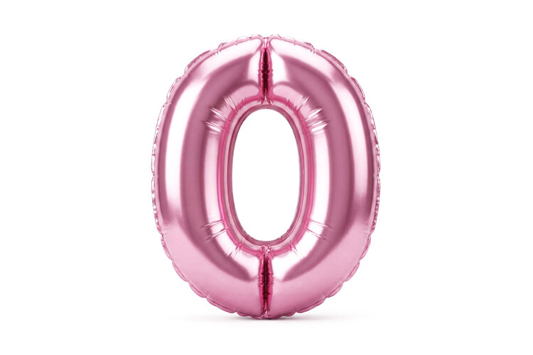 Pink Metallic Number 0 Foil Balloon Party Decoration example image 1