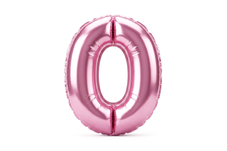 Pink Metallic Number 0 Foil Balloon Party Decoration