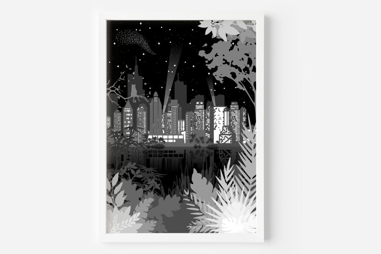Cityscape Wall Art, Printable Cityscape Digital Art