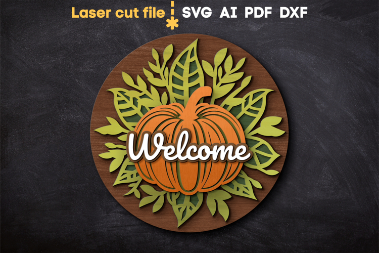 Thanksgiving Welcome SVG laser cut files for Glowforge