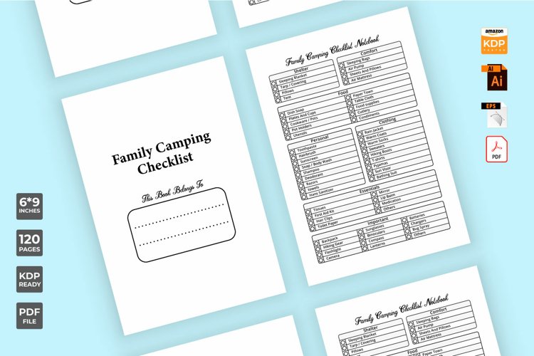 Family Camping Notebook KDP Interior