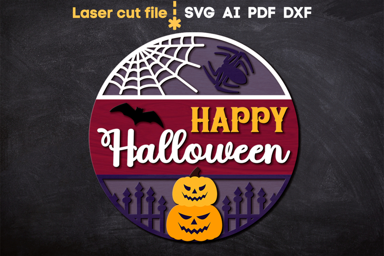 Happy Halloween Sign SVG laser cut file for Glowforge