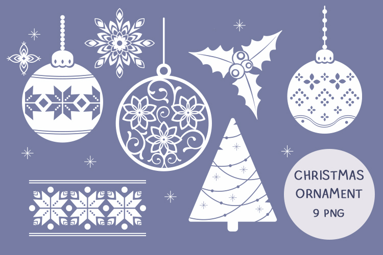 Christmas ornaments. Christmas decoration PNG EPS