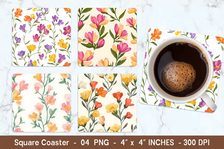 Freesia Flower Square Coasters | Square Coaster png