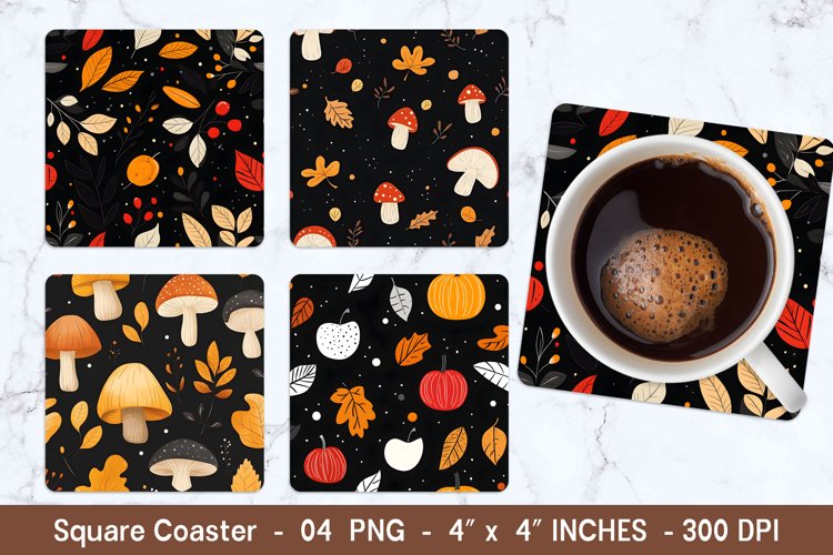 Cute Autumn Square Coasters | Square Coaster Png