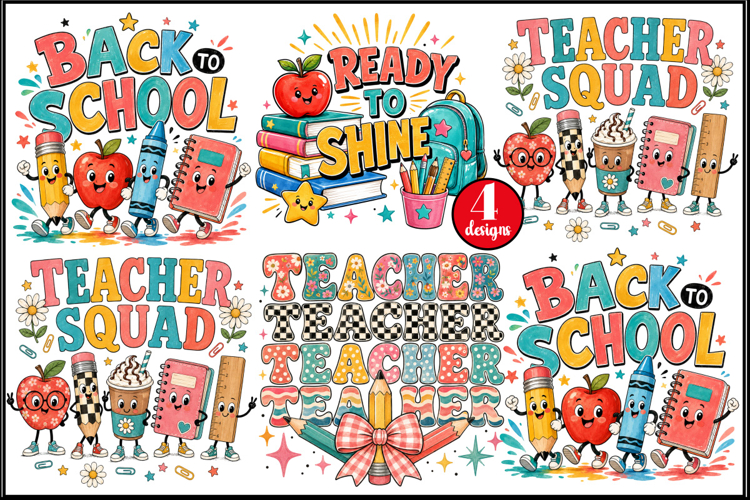 Back to School Sublimation Design,Teacher Typography