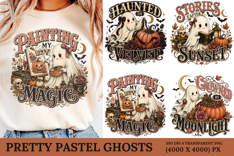 Pretty Pastel Ghosts PNG