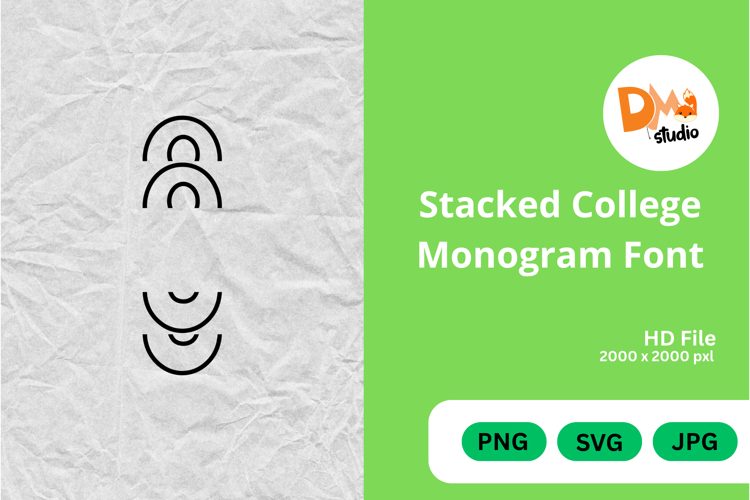 Stacked College Monogram Font