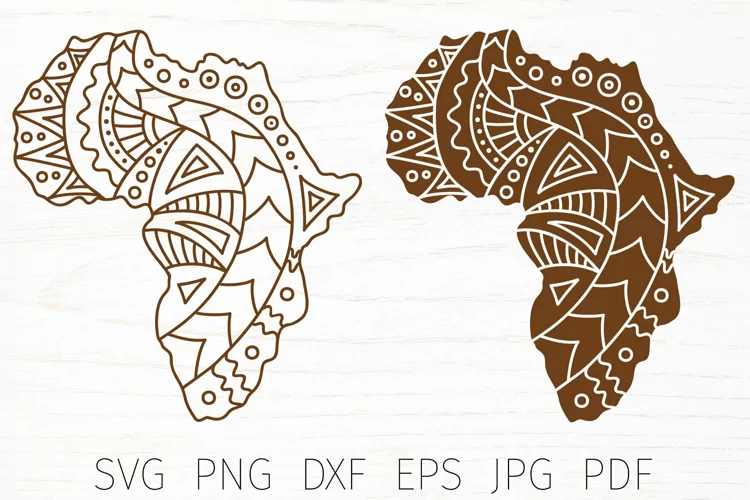 Africa SVG, Black history month Africa map Mandala Zentangle