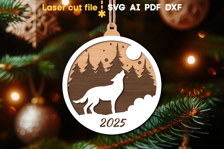 Christmas Ornament SVG laser cut file for Glowforge