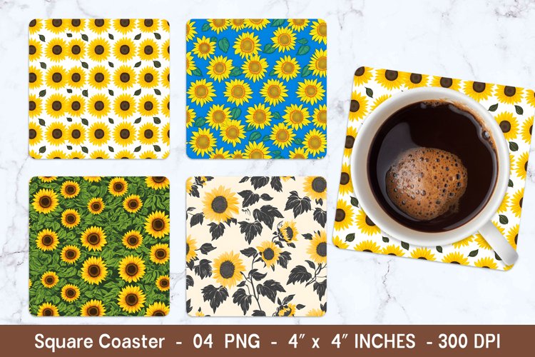 Sunflower Square Coasters | Square Coaster Sublimation