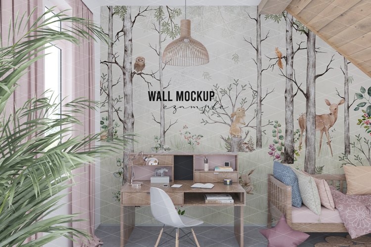 Wall mockup - Interior mockup - Wallpaper mockup example image 1