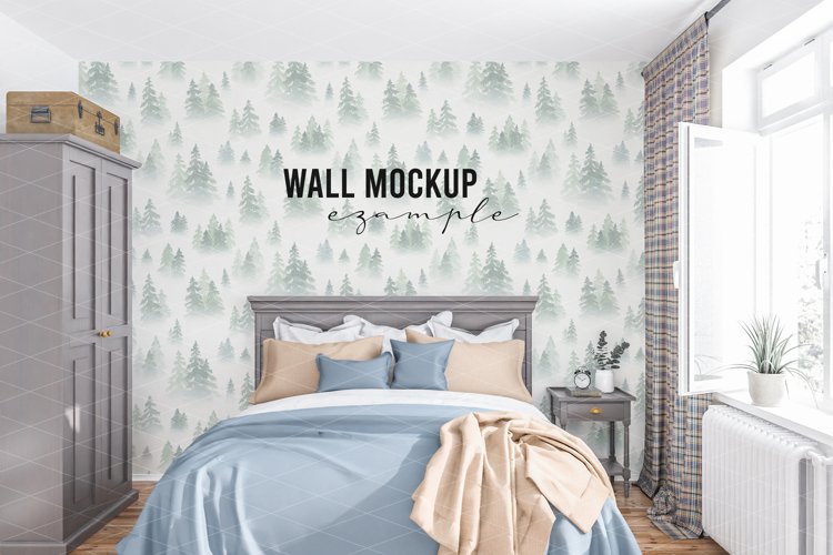 Wall mockup - Interior mockup - Wallpaper mockup example image 1