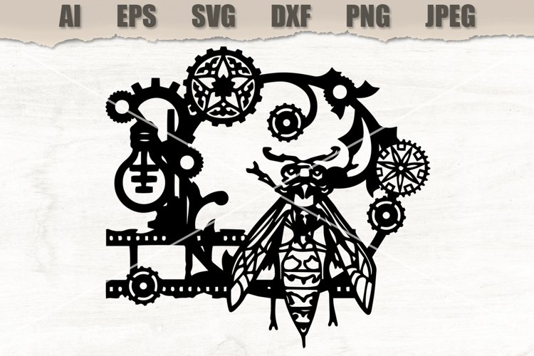 Clipart Steampunk Wasp SVG