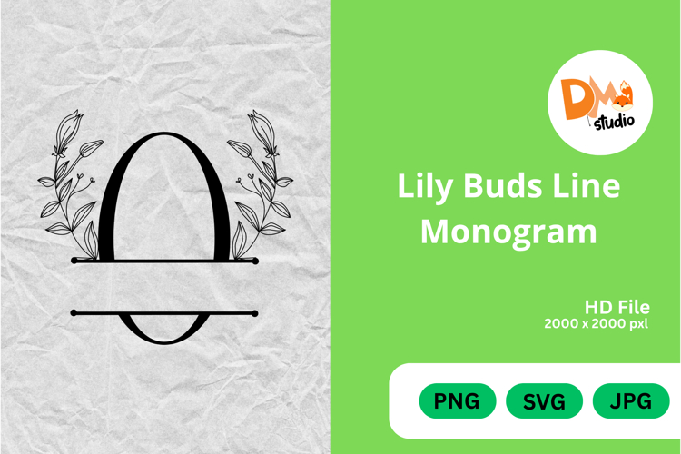 Lily Buds Line Monogram