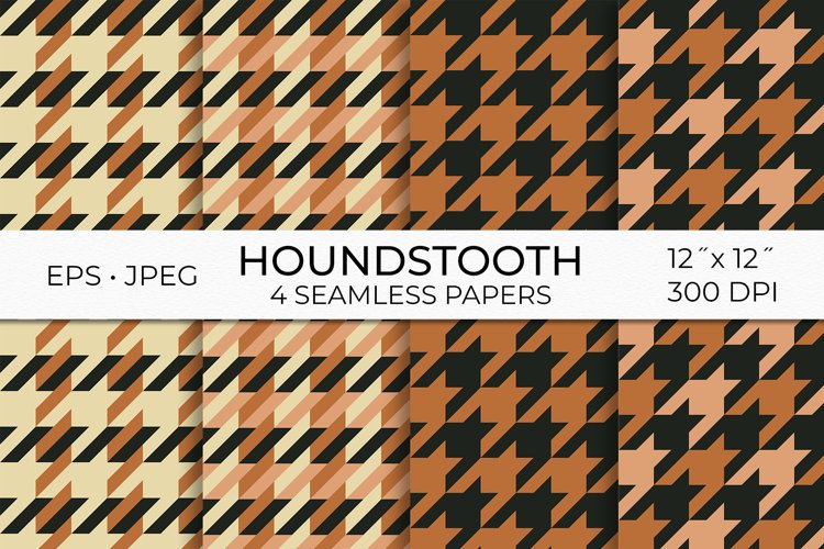 Houndstooth Seamless Patterns | Plaid Digital Papers