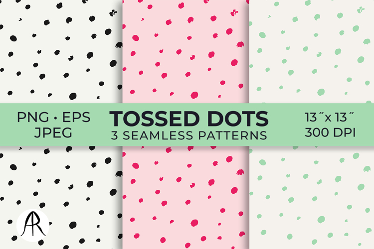 Irregular Hand-Drawn Tossed Dots Seamless Patterns