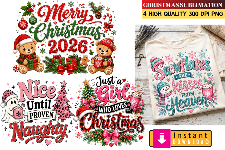 Christmas Sublimation PNG,, Merry Christmas 2026 Sublimation
