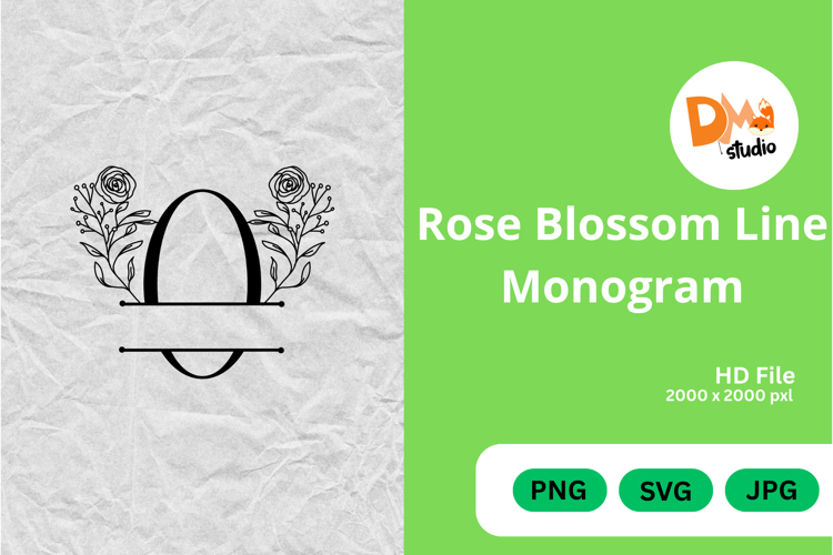 Rose Blossom Line Monogram