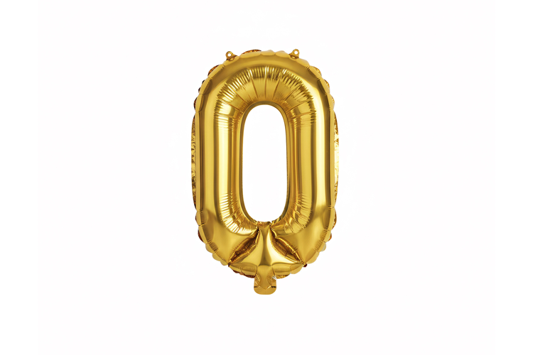 Golden Metallic Number 0 Foil Balloon Party Decoration