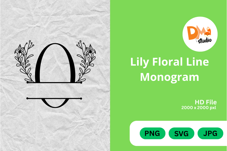 Lily Floral Line Monogram
