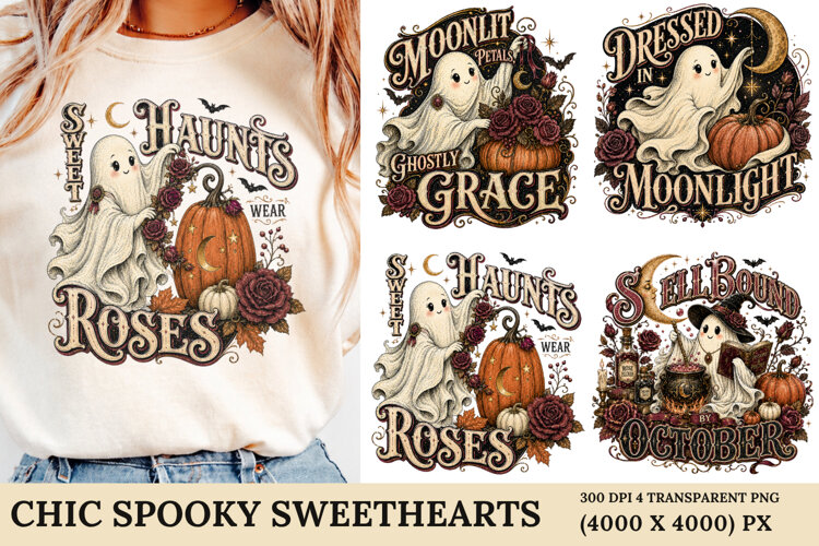 Chic Spooky Sweethearts PNG example image 1