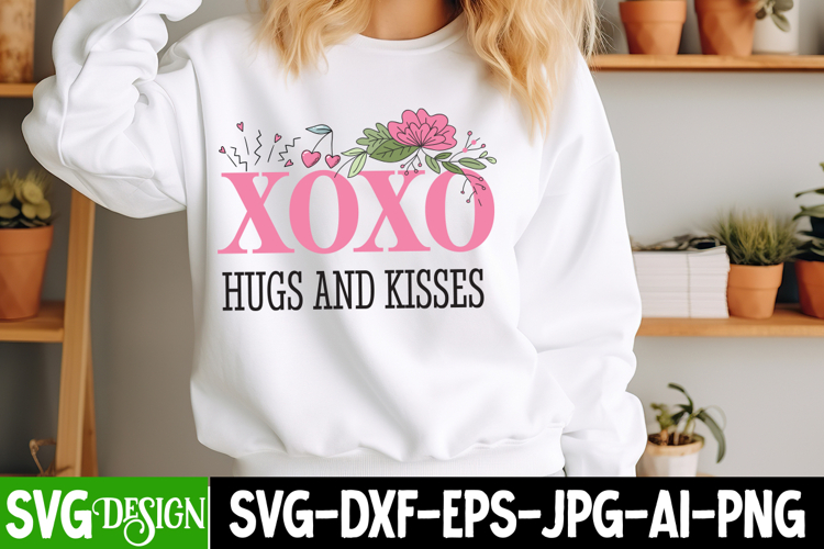 Xoxo Hugs And Kisses SVG Design,Valentines Day SVG Design