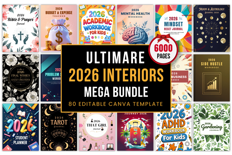 2026 Ultimate Kdp interiors Mega Bundle Canva Templates