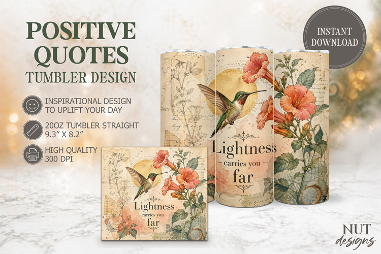 Hummingbird Hibiscus Lightness Tumbler wrap Inspirational