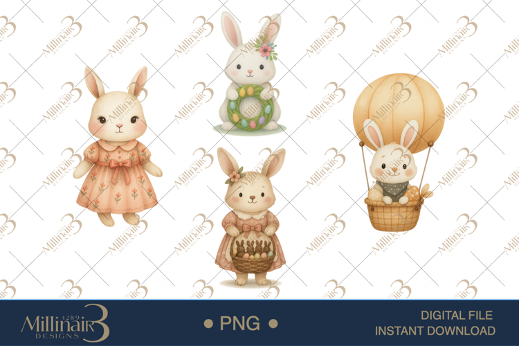 Easter Bunny Baby Shower Clipart
