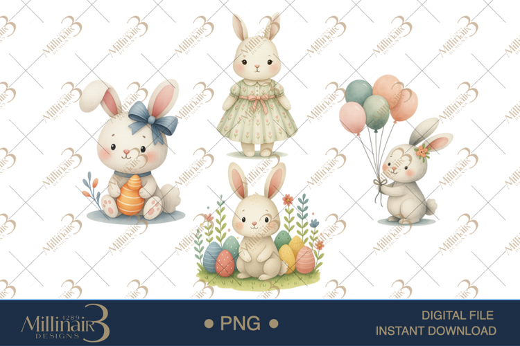 Easter Bunny Baby Shower Clipart