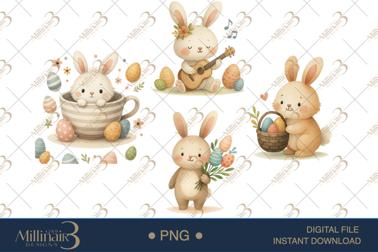 Easter Bunny Baby Shower Clipart
