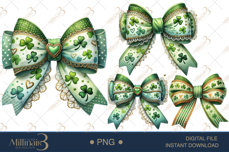 Coquette St. Patrick’s Day Bow Clipart|St. Patrick’s Day