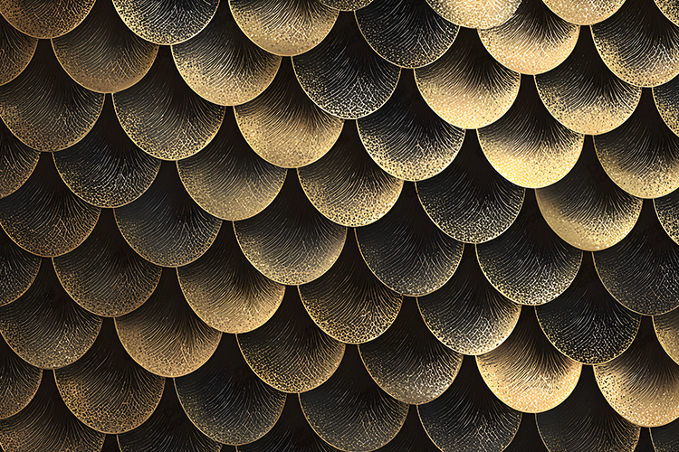Black and Gold Mermaid Scale Seamless Luxury Texture